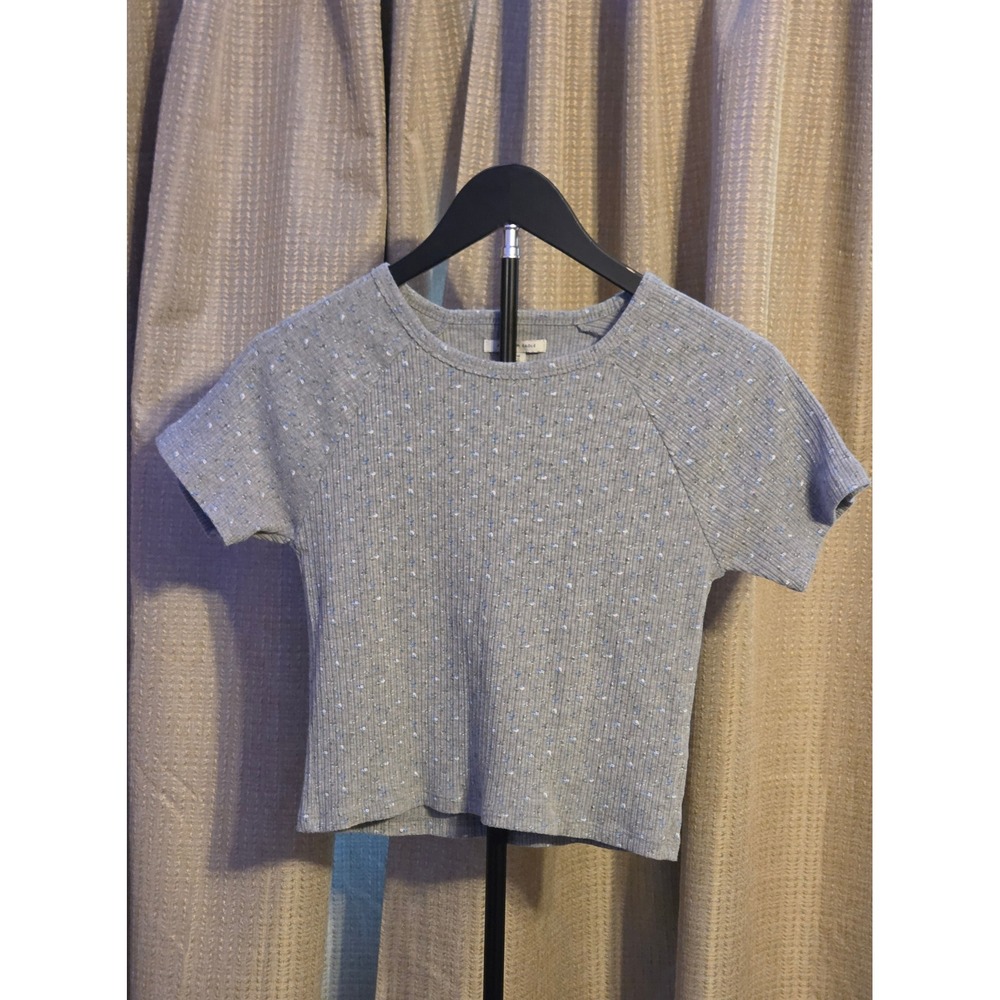 American Eagle Short Sleeve Ribbed Floral Print T-Shirt Women's Size Medium
